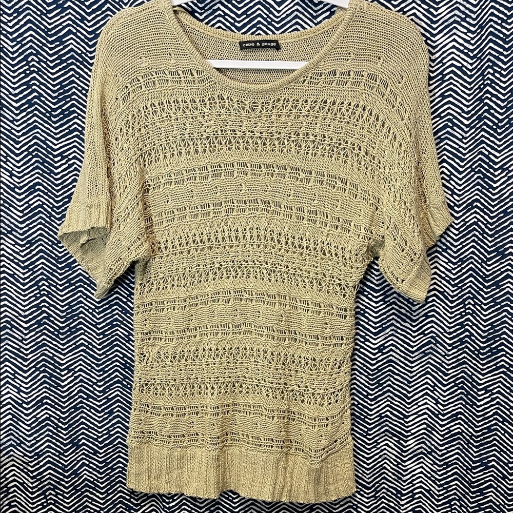 Cable & Gauge Tan Knit Top